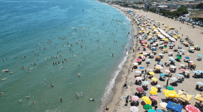 Tekirdağ'ın mavi bayraklı plajlarında yoğunluk