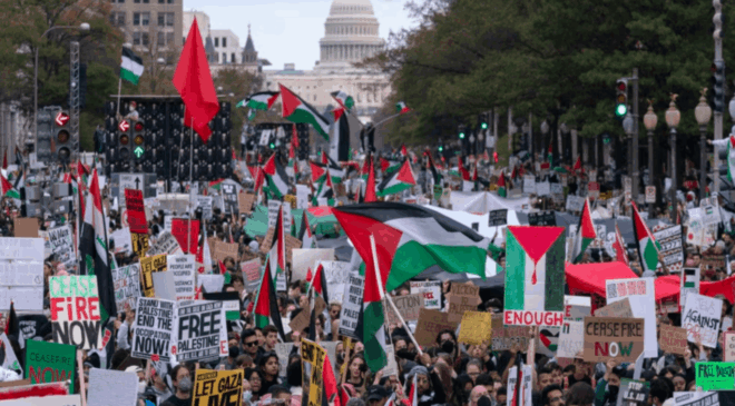 Gazze'ye yönelik acımasız saldırılar Chicago'da protesto edildi