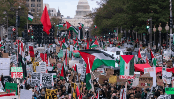 Gazze'ye yönelik acımasız saldırılar Chicago'da protesto edildi