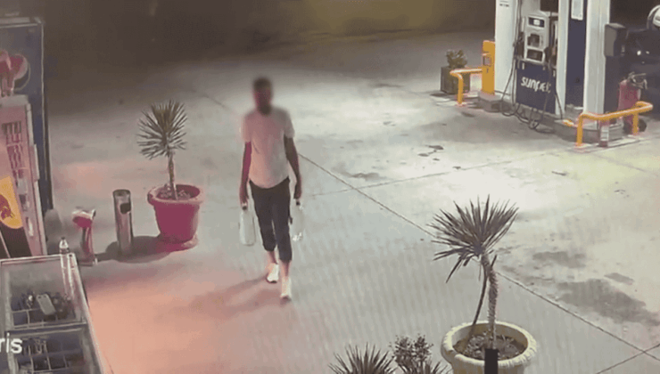 Bursa yangınındaki şüphelinin benzin istasyonundaki anları kamerada!