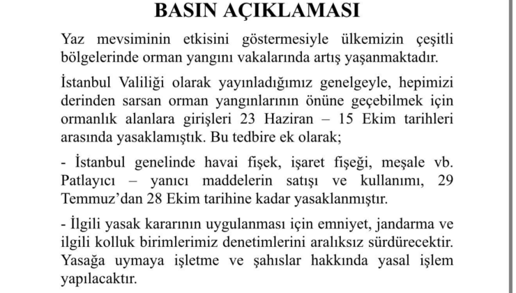 İstanbul'da havai fişek ve meşale satışı yasaklandı