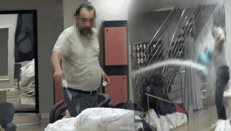 Kontrolden çıkan gelinlikçi her yeri ateşe vermek istedi