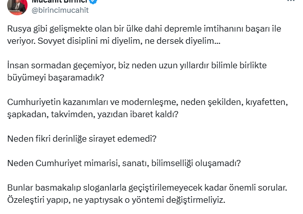 AKP'li isim 8.8 deprem üzerinden Atatürk devrimlerini hedef aldı