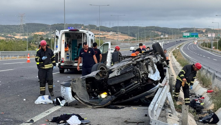 Kuzey Marmara Otoyolu'nda otomobil takla attı