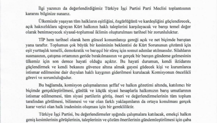 'Süreç Komisyonu'na bir parti daha katıldı