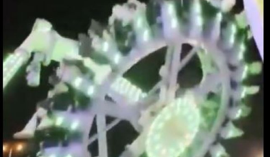 Lunaparktaki eğlence aracı yere böyle çakıldı!