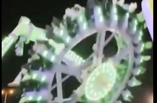 Lunaparktaki eğlence aracı yere böyle çakıldı!