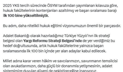 Adalet Bakanı Yılmaz Tunç hukuk fakültelerine girişte yeni şartı açıkladı