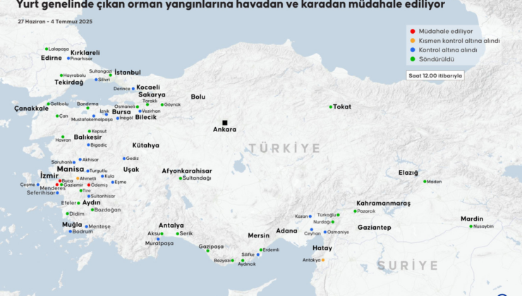 Son bir haftada Türkiye'de 624 orman yangını çıktı, 622'si kontrol altına alındı