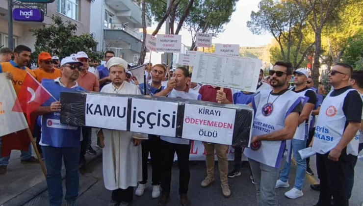 AKP il başkanlığı önünde imamlı tabutlu eylem