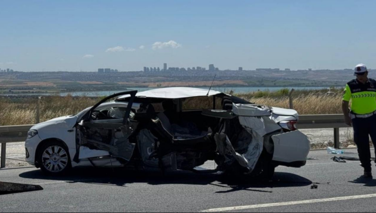 Çatalca'da otomobil bariyere çarptı, 1 asker hayatını kaybetti