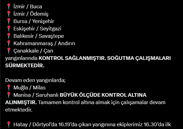 İzmir ve 5 ilde orman yangınları kontrol altına alındı