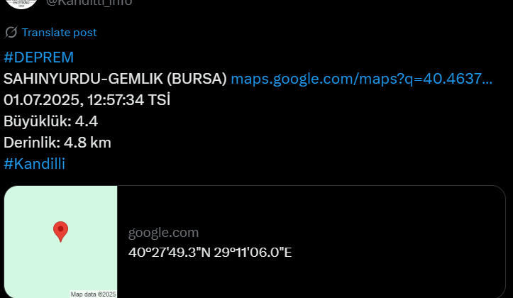 Bursa'da ikinci deprem! İstanbul'da da hissedildi