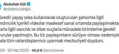 Abdullah Gül'den açıklama: 'Şikayette bulundum'