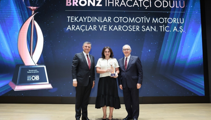 Tekaydınlar Otomotiv’e OİB’den bronz ihracat ödülü