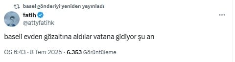 Sosyal medya fenomeni Basel yeniden gözaltına alındı