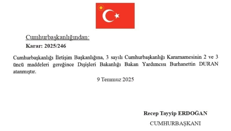Son dakika… Fahrettin Altun görevden alındı, yerine Burhanettin Duran atandı