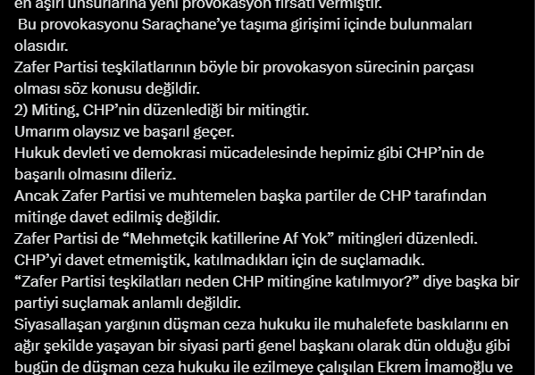 Ümit Özdağ'dan 'Saraçhane' mesajı: Nedenlerini tek tek açıkladı