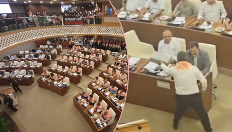 Belediye Meclisi'nde gergin anlar! CHP'li üye, AKP'li üyeye ayakkabı kutusu verdi