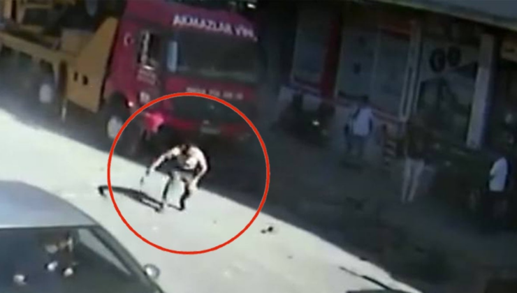 Kamyon lastiği bomba gibi patladığı anlar kamerada: Lastikçinin ayağı kırıldı
