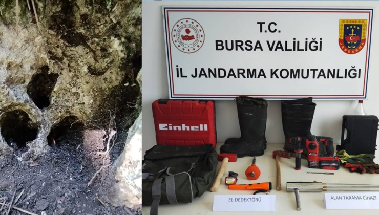 Bursa'da kaçak kazıya suçüstü