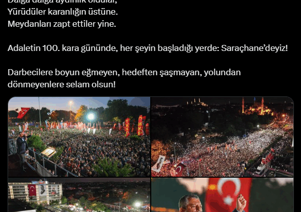 Özgür Özel'den Saraçhane mitinginin ardından dikkat çeken paylaşım