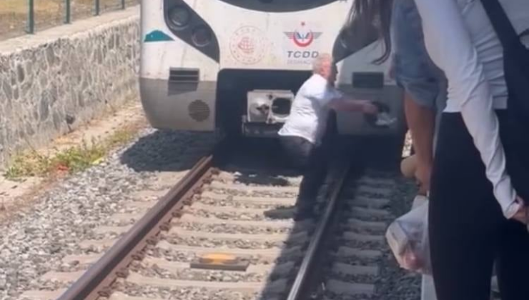Raylara düşen kediyi kurtarmak için treni durdurdu, raylara indi