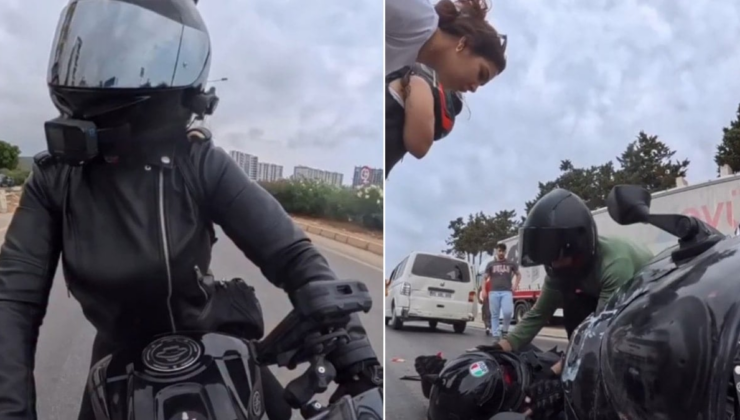 Motosiklet kullanan sürücü kırmızı ışıkta bekleyen minibüse çarptı
