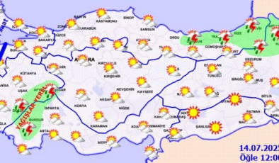 3 bölge için sağanak yağmur uyarısı, 2 bölgede fırtına var