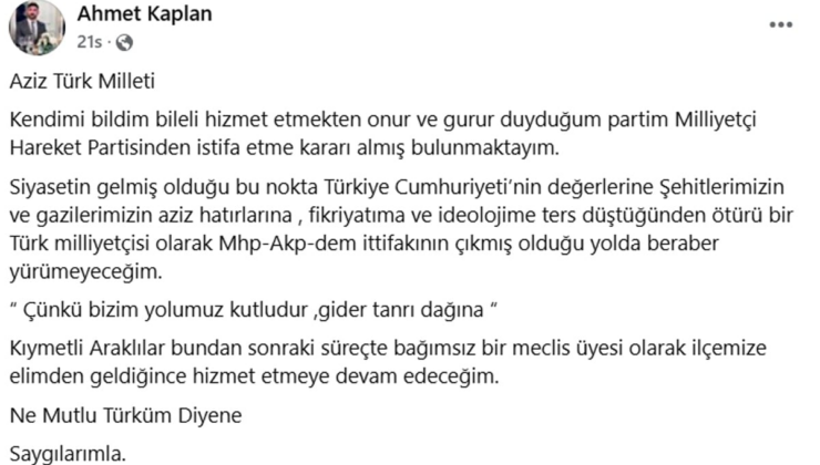 MHP'de bir tepki istifası daha