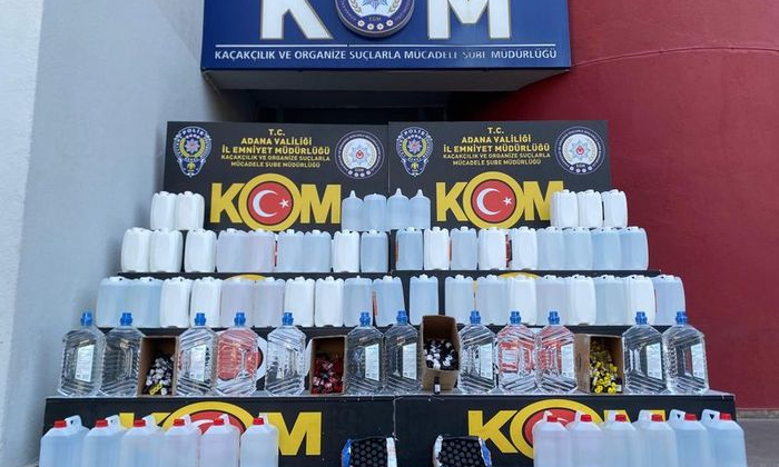 Adana'da kaçak etil alkol ele geçirildi