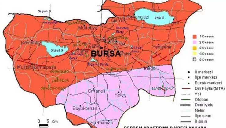 Bursa'da fay var mı, fay hattı geçiyor mu? Bursa deprem risk haritası…