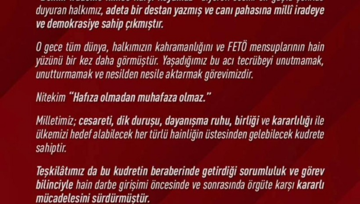 İbrahim Kalın'dan 15 Temmuz mesajı: Şehitlerimize minnettarız