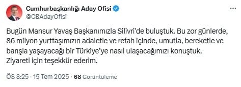 İmamoğlu'ndan Mansur Yavaş açıklaması