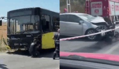 Arnavutköy'de İETT otobüsü ve otomobil çarpıştı: Sürücü hayatını kaybetti