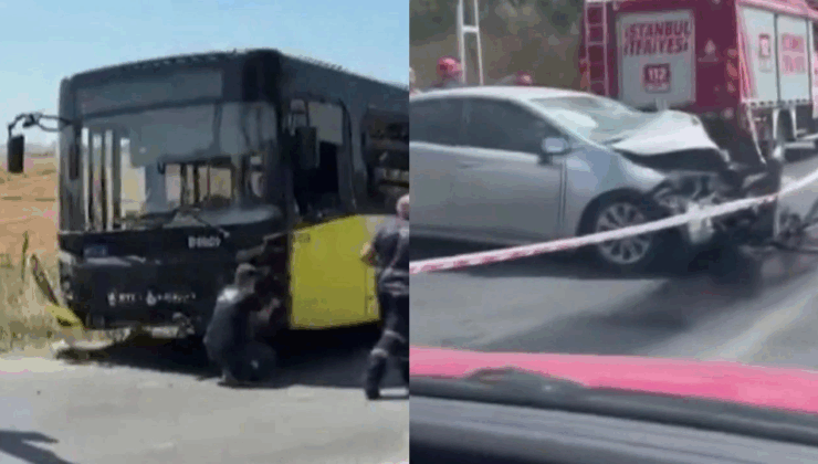 Arnavutköy'de İETT otobüsü ve otomobil çarpıştı: Sürücü hayatını kaybetti