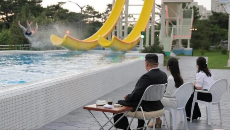 Kuzey Kore'de plaj sezonu açıldı: Ülkenin lideri kaydıraktan kayanları izledi