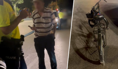 Bisiklete alkollü bindi, hayatının şokunu yaşadı