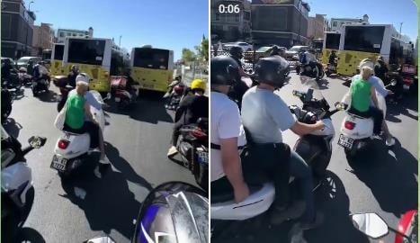 Hindistan değil Türkiye: İstanbul trafiğinde motosiklet yoğunluğu böyle görüntülendi