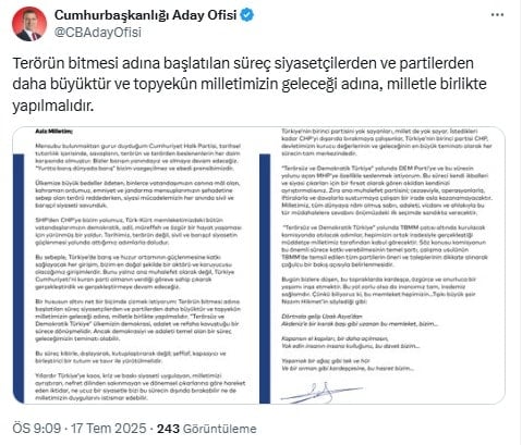 İmamoğlu'ndan kritik Terörsüz Türkiye açıklaması! MHP ve DEM'e çağrı yaptı