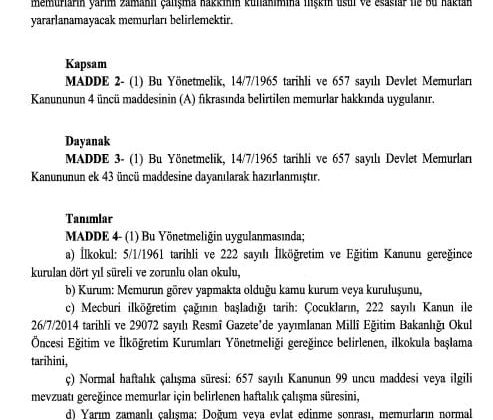 Resmi Gazete'de  yayımlandı: Memurlara yarı zamanlı çalışma geliyor