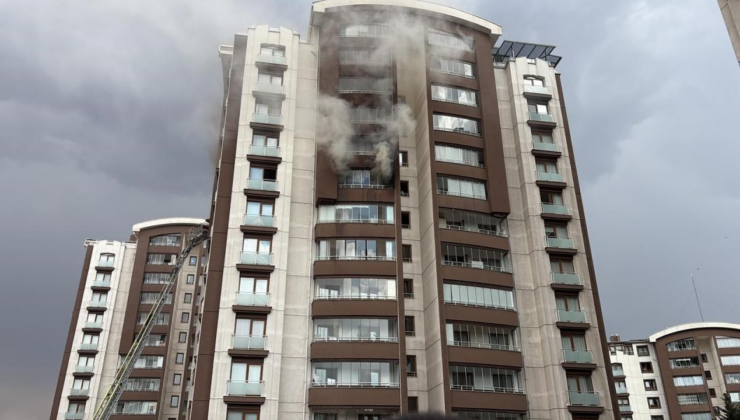 Ankara Keçiören'de 14 katlı binada yangın