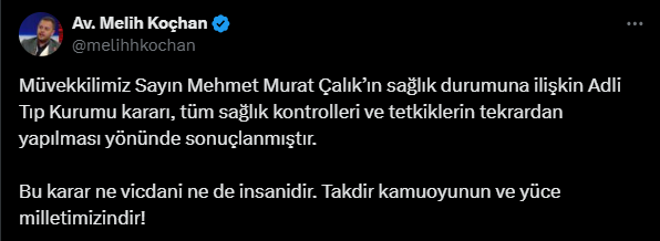 Adli Tıp'tan Murat Çalık kararı