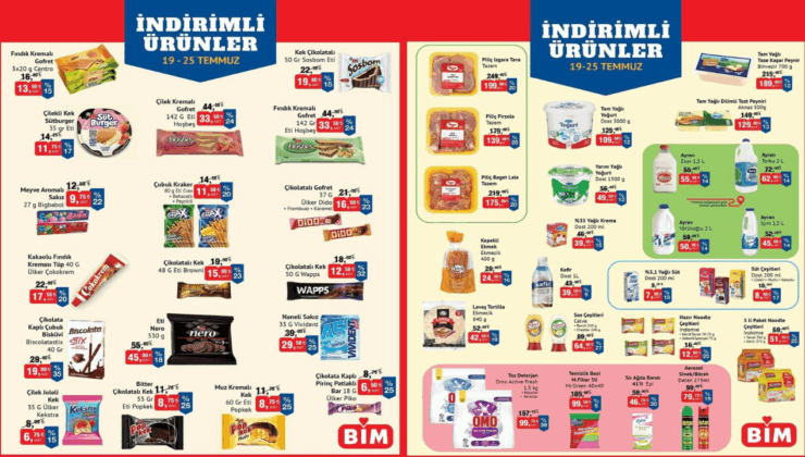 BİM market 19-25 Temmuz 2025 indirim kataloğu yayımlandı! BİM markete hangi ürünler geliyor?