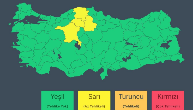 Bakanlıktan 4 il için sarı kodlu uyarı