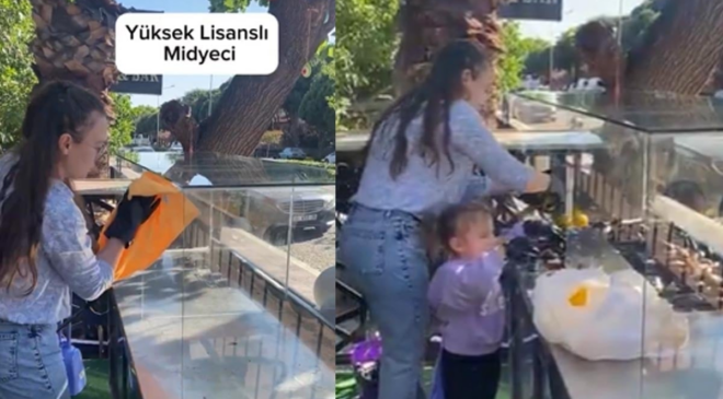 Yüksek lisanslı anne midyeci oldu! O anlar sosyal medyada bol etkileşim aldı