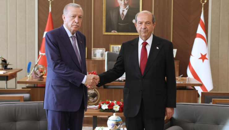 Cumhurbaşkanı Erdoğan, KKTC Cumhurbaşkanı Tatar ile görüştü