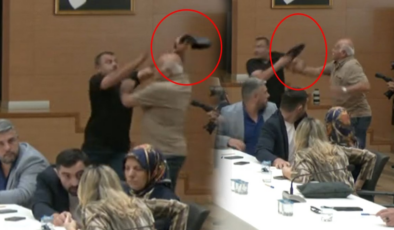 Şile Belediye seçiminde kavga çıktı, ayakkabı havada uçuştu