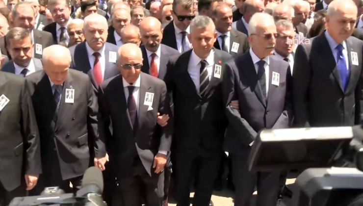 Altan Öymen'e TBMM'de veda: Bahçeli ve Hikmet Çetin el ele yürüdü