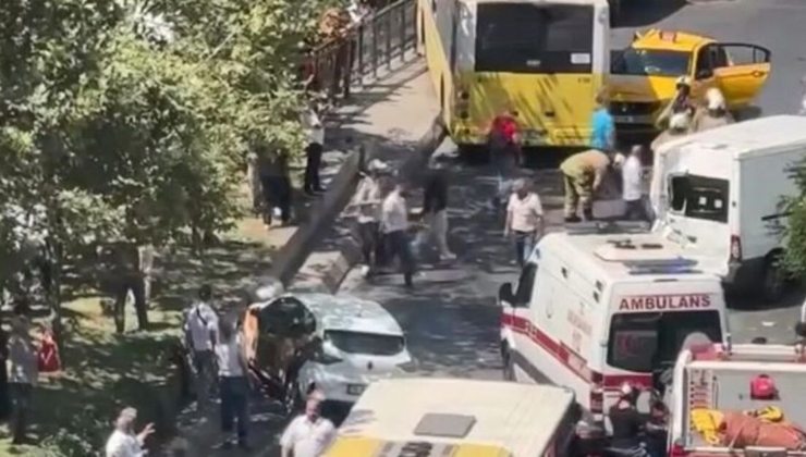 Beyoğlu'nda 9 araç birbirine girdi! Yaralılar var